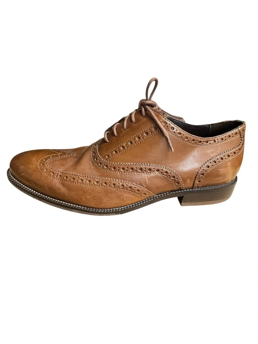 Cole Haan Williams Men’s 10M British Tan Leather Wingtip Oxford Shoes